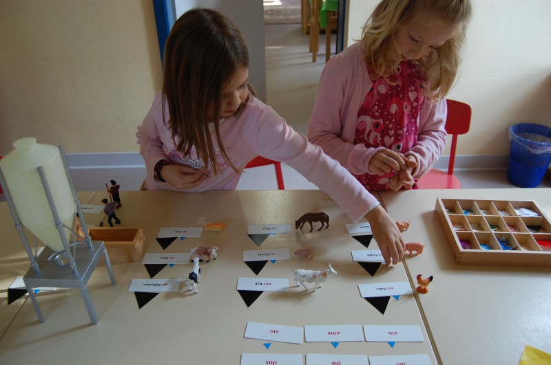 Montessori-Schule Walsrode | Arbeit mit Wortartensymbolen | Das gläserne Klassenzimmer